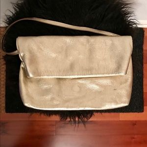 J.Crew burnished gold foldover clutch/crossbody
